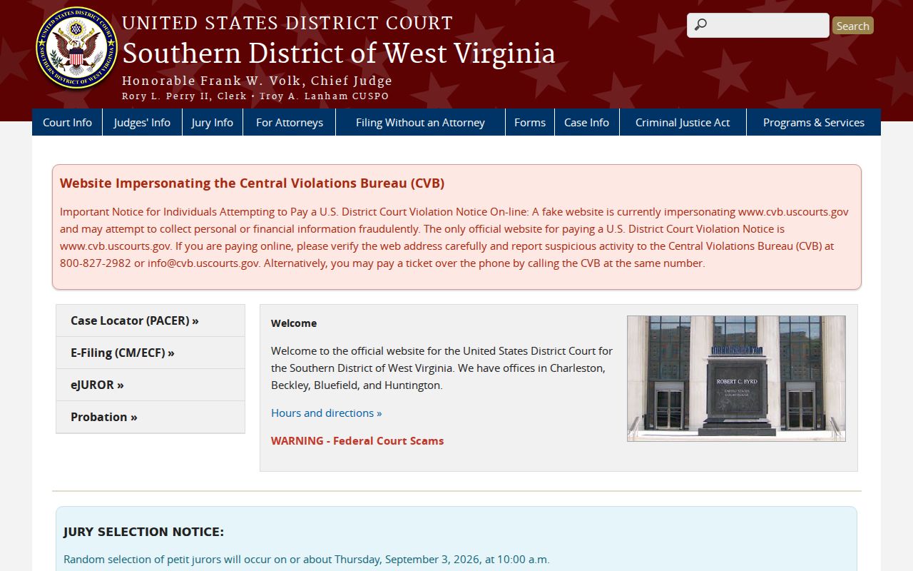 Raleigh County property dispute records at the Southern District of West Virginia court